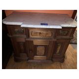 VICTORIAN DRESSER W/ MARBLE TOP 3 DOOR BASE