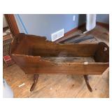 ANTIQUE CRADLE W/ MATTRESS
