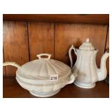 TURNER AND TOMLINSON IRONSTONE COFFEE POT AND