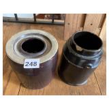 BROWN CROCKS W/ CHIP ON RIM