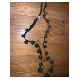 ANTIQUE LEATHER STRAP W/ BELLS 40IN CIRCULAR