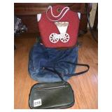 LEATHER PURSE AND BUGGY DESIGN HANDBAG