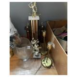 TROPHIES, BRANDY GLASS, LAMP