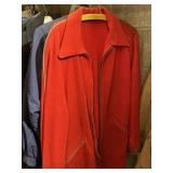 VINTAGE RED WOOL COAT, FOREVER 21 M JACKET W/