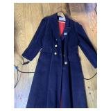 EVAN-PICONE TRENCH COAT, BRASS BUTTONS, RED LINED,