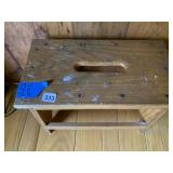 18" X 10" X 15" WOOD HAND MADE STOOL