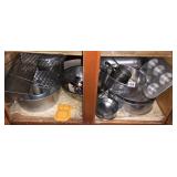 BAKING BOWLS, PANS, ETC., CONTENTS OF CABINET