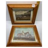 HORSE PRINTS IN WOOD FRAME