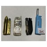 NOVELTY LIGHTERS, ONE SHAPED LIKE CELL PHONE, ONE