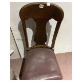 LEATHER SEAT OAK CHAIR