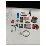 PICKLE PIN, LHASA APSO PIN, KEYCHAINS, USA PATCH,