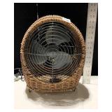 FAUX WICKER DESK TOP FAN