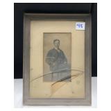 11X9 FRAMED AND MATTED PICTURE OF SEATED