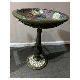MOSAIC BIRD BATH WITH INLAY SOME MISSING AND