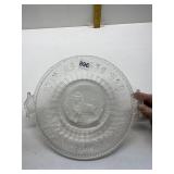 ANTIQUE LION CENTER PLATE W/ HANDLES