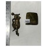 BRASS MONKEY WALL HANGER AND BRASS TRINKET BOX