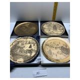 WENDELL AUGUST 4 BROZE PLATES IN BOXES