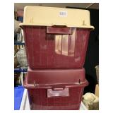 2 STORAGE BINS WITH LIDS