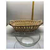 DURALES FRANCE GLASS BOWL AND BASKET