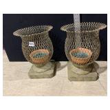 HEAVY BASE WIRE PLANTERS 14" H