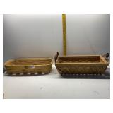 PETERBORO BASKET AND LEATHER HANDLE BASKET