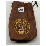 US ARMY LEATHER POUCH WITH PATCH