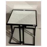 FAUX MARBLE TOP SIDE TABLE