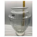 14" H RIBBED VASE CLEAR GLASS