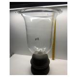 METAL BASE GLASS TOP VASE