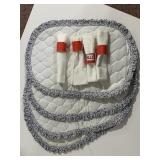 PLACEMAT AND NAPKIN SET W/ RED/WHITE RINGS