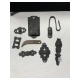 CAST IRON WALL MOUNT MATCH BOOK HOLDER, HINGES,