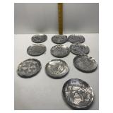 10 WENDELL AUGUST 4.5" PLATES NEED CLEANED