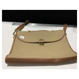 BROOKS BROTHERS TOTE W/ LEATHER HANDLE