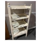 4 TIER WHITE PAINTED TABLE 43" H X 11.5" D X 20"