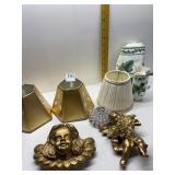 BEADS, PLASTIC GOLD CHERUBS, LAMP SHADES