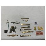 TIE CLIPS, STUDENT AWARD PINS, SEAL WITH BALL ON