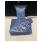 BAG OF OPEN EPSOM SALT AND BLUE TARP
