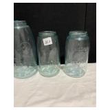 3 MASON JARS PATENT 1858