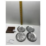 4 WENDELL AUGUST PLATES ALUMINUM