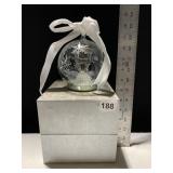 REINDEER BATTERY OP BLOWN GLASS GLOBE, 5", NEW IN