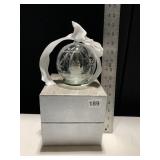 NATIVITY BATTERY OP BLOWN GLASS GLOBE, 5" NEW IN