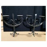 CAST IRON 2 ARM CANDLE STANDS 17" X 17"