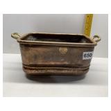 COPPER DOUBLE HANDLE 12" L X 5" W PLANTER