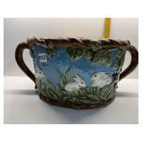 OVAL BUNNY PLANTER DOUBLE HANDLE 19" L X 8.5"