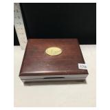 BARLOW CHERRY WOOD DRESSER BOX WITH GOLFER