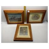 ORSE PRINT AND OTHERS IN WOOD FRAME .