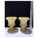 PAIR OF MATCHING YELLOW PLANTERS
