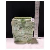 9X8X3 EMBOSSED FISH VASE, CHIP ON CORNER