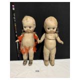 KEWPIE DOLLS, 13", DAMAGE AS SHOWN