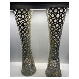 CIRCLE DESIGN 22" H CANDLE STANDS OR VASES